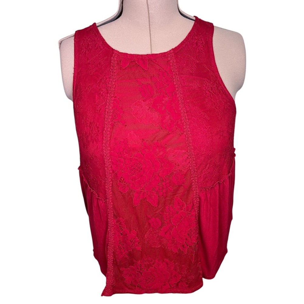 Torrid Red Lace Sleeveless Top